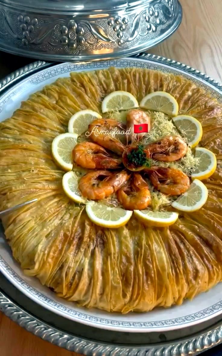 Bastilla dorée au citron et crevettes